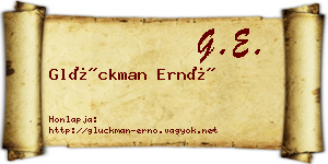 Glückman Ernő névjegykártya